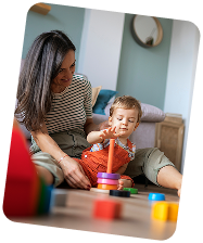 Parent playing with child